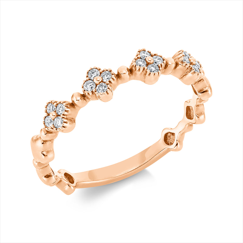 Ring    aus 750/-18 Karat Rotgold mit 16 Diamanten 0