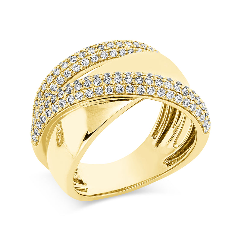 Ring    aus 750/-18 Karat Gelbgold mit 132 Diamanten 1