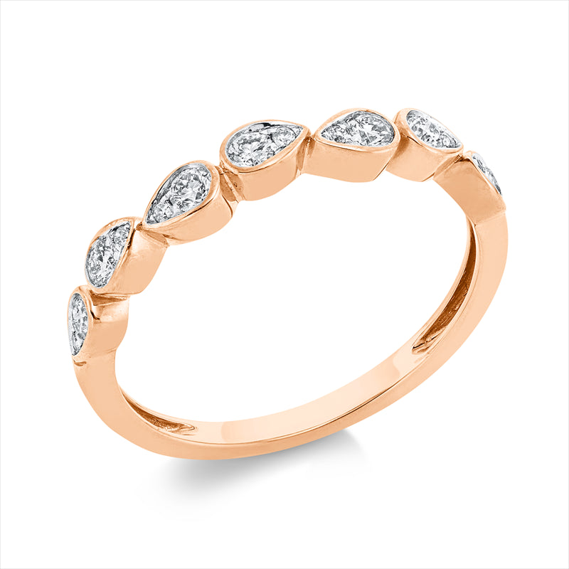 Ring    aus 750/-18 Karat Rotgold mit 14 Diamanten 0