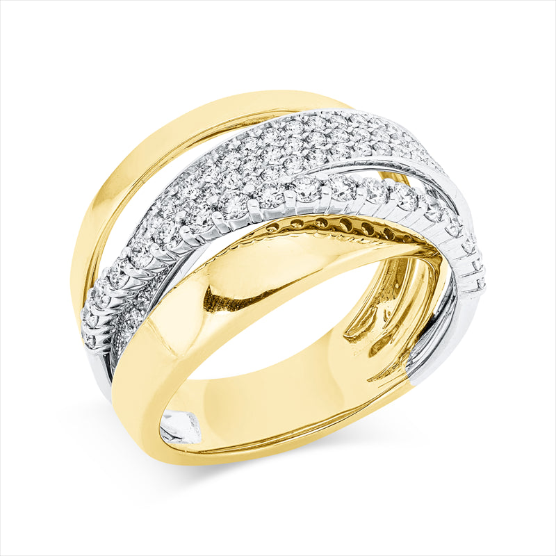 Ring    aus 750/-18 Karat Gelbgold / Weißgold mit 81 Diamanten 0