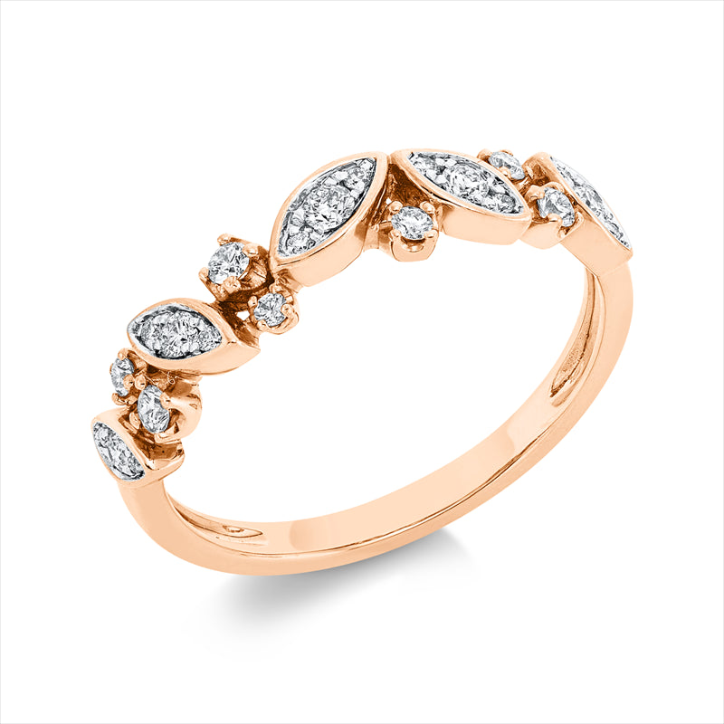 Ring    aus 750/-18 Karat Rotgold mit 22 Diamanten 0