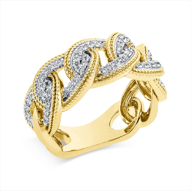 Ring    aus 750/-18 Karat Gelbgold mit 60 Diamanten 0