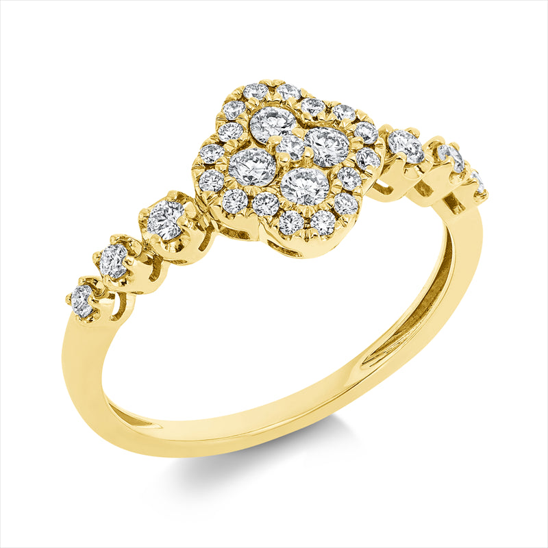 Ring    aus 750/-18 Karat Gelbgold mit 27 Diamanten 0