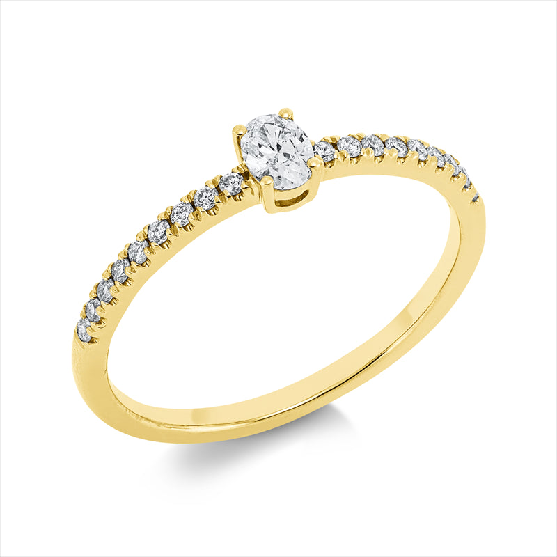 Ring    aus 750/-18 Karat Gelbgold mit 19 Diamanten 0