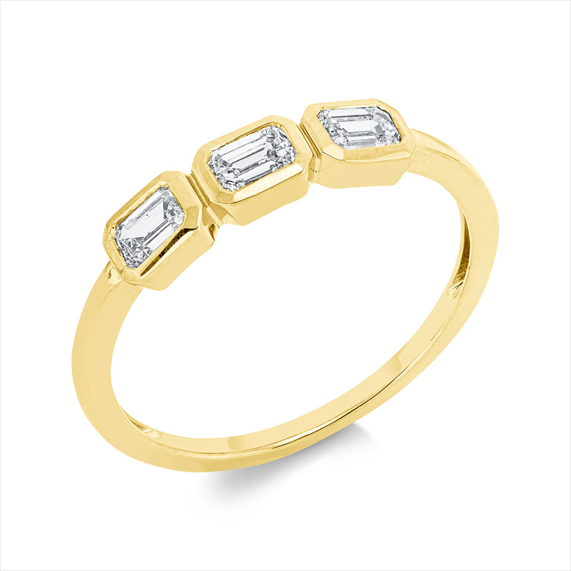 Ring    aus 750/-18 Karat Gelbgold mit 3 Diamanten 0