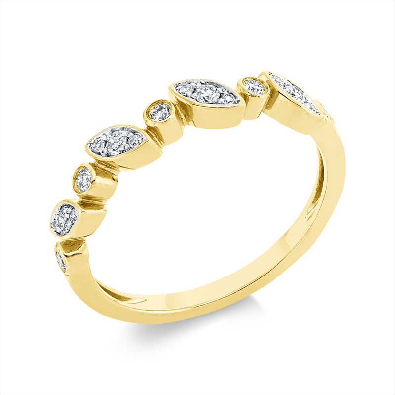 Ring    aus 750/-18 Karat Gelbgold mit 17 Diamanten 0