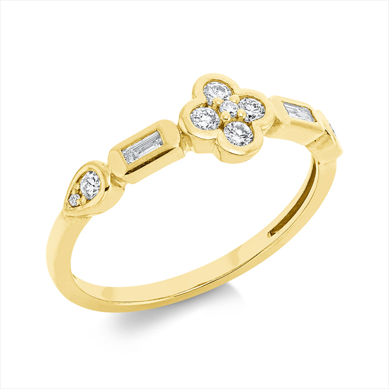 Ring    aus 750/-18 Karat Gelbgold mit 11 Diamanten 0