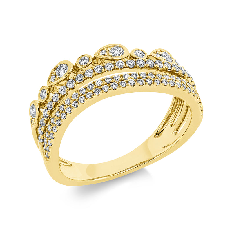 Ring    aus 750/-18 Karat Gelbgold mit 98 Diamanten 0