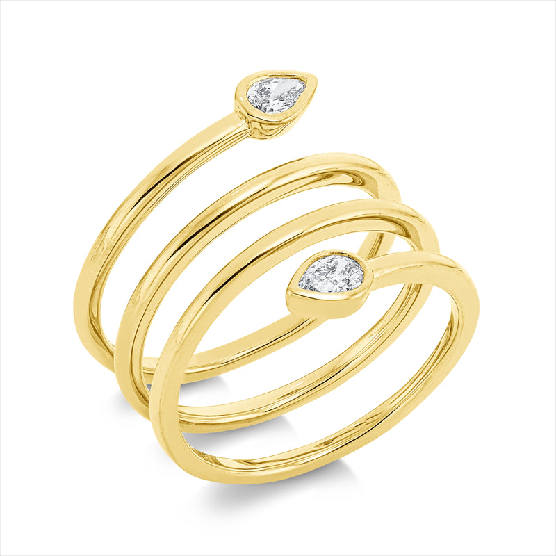 Ring    aus 750/-18 Karat Gelbgold mit 2 Diamanten 0