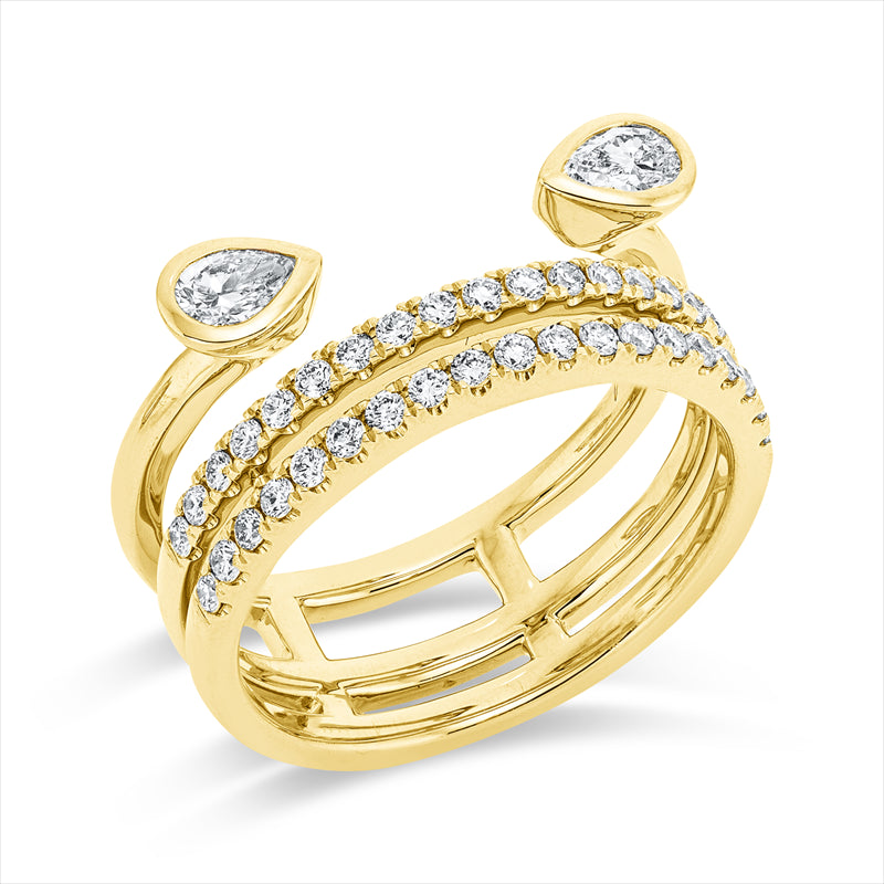 Ring    aus 750/-18 Karat Gelbgold mit 40 Diamanten 0