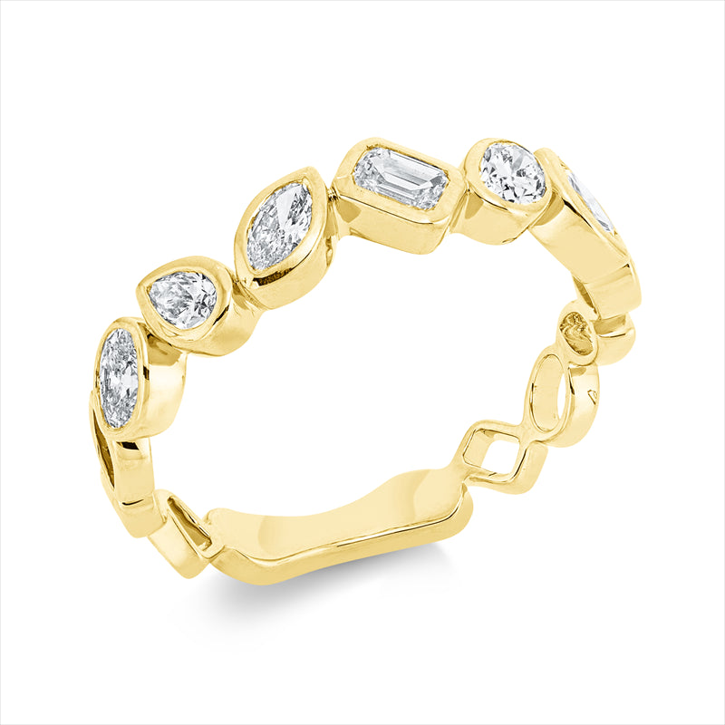 Ring    aus 750/-18 Karat Gelbgold mit 7 Diamanten 0