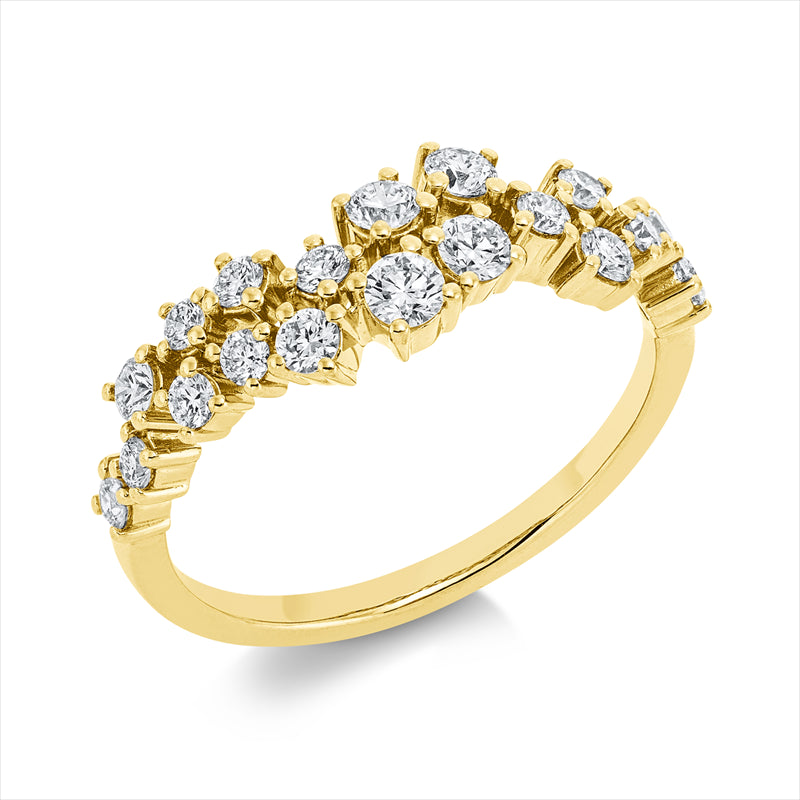 Ring    aus 750/-18 Karat Gelbgold mit 19 Diamanten 0
