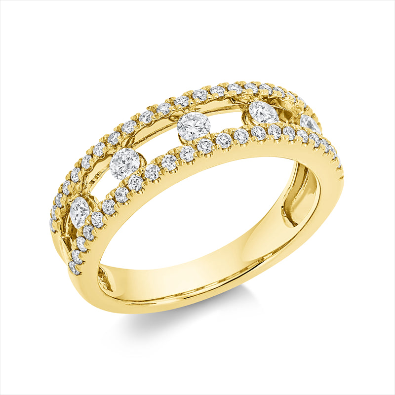 Ring    aus 750/-18 Karat Gelbgold mit 51 Diamanten 0