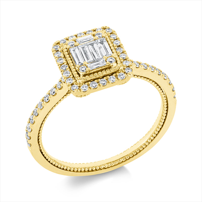 Ring    aus 750/-18 Karat Gelbgold mit 54 Diamanten 0