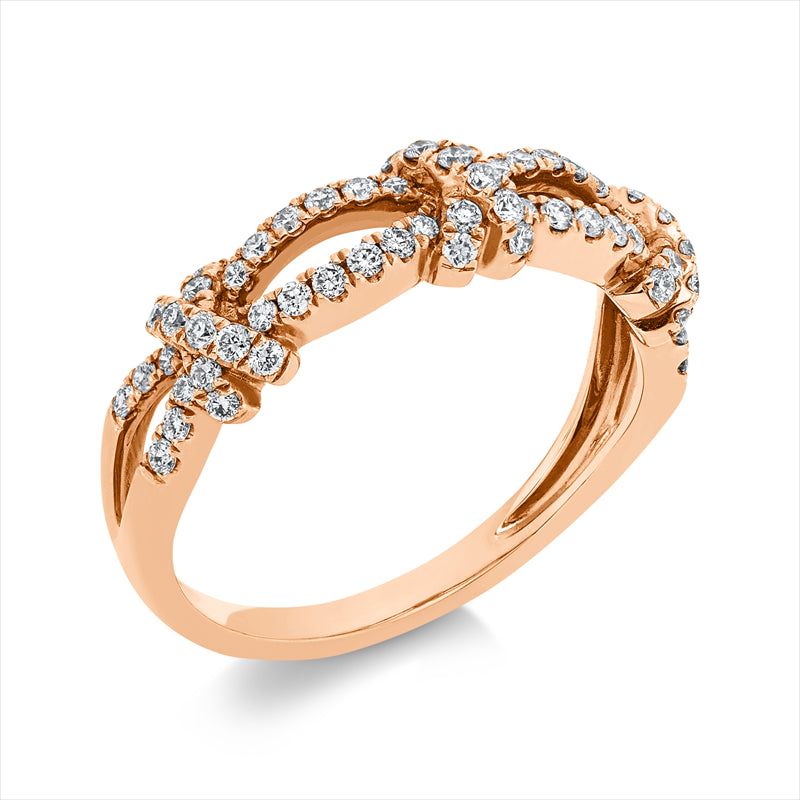 Ring    aus 750/-18 Karat Rotgold mit 66 Diamanten 0