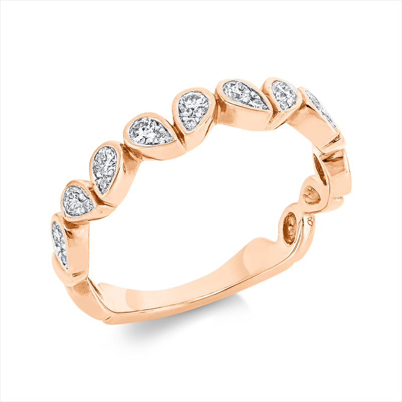 Ring    aus 750/-18 Karat Rotgold mit 20 Diamanten 0