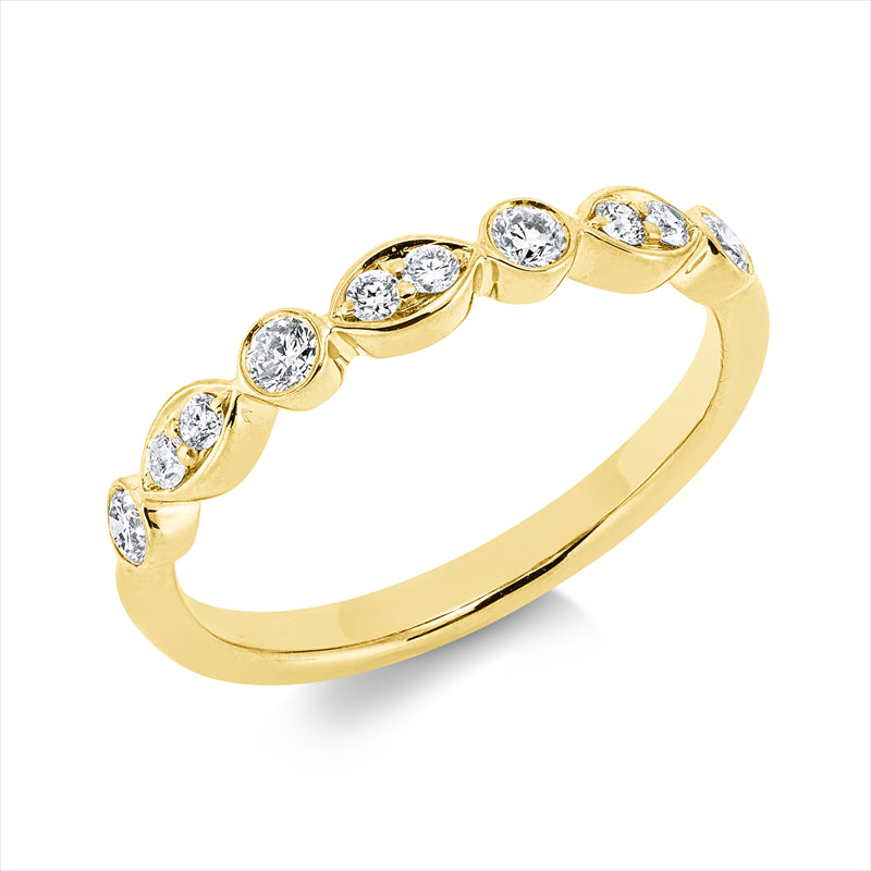 Ring    aus 750/-18 Karat Gelbgold mit 10 Diamanten 0