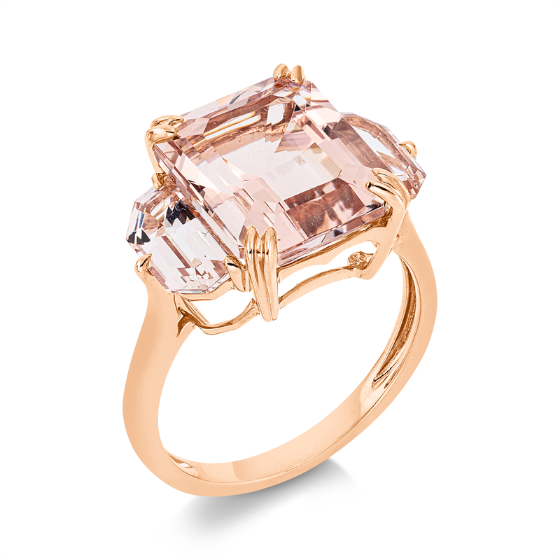 Ring mit Morganit  aus 750/-18 Karat Rotgold  