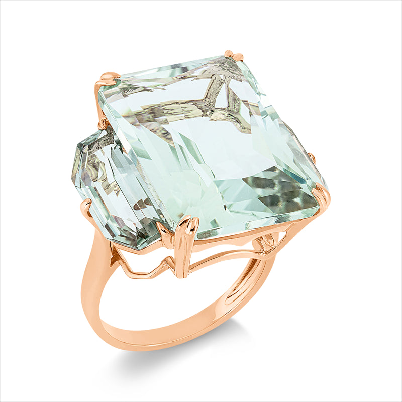 Ring mit Amethyst  aus 750/-18 Karat Rotgold  