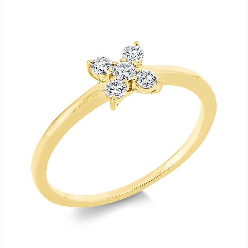 Ring    aus 750/-18 Karat Gelbgold mit 5 Diamanten 0