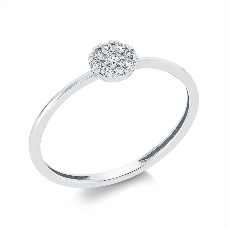 Ring    aus 750/-18 Karat Weißgold mit 9 Diamanten 0