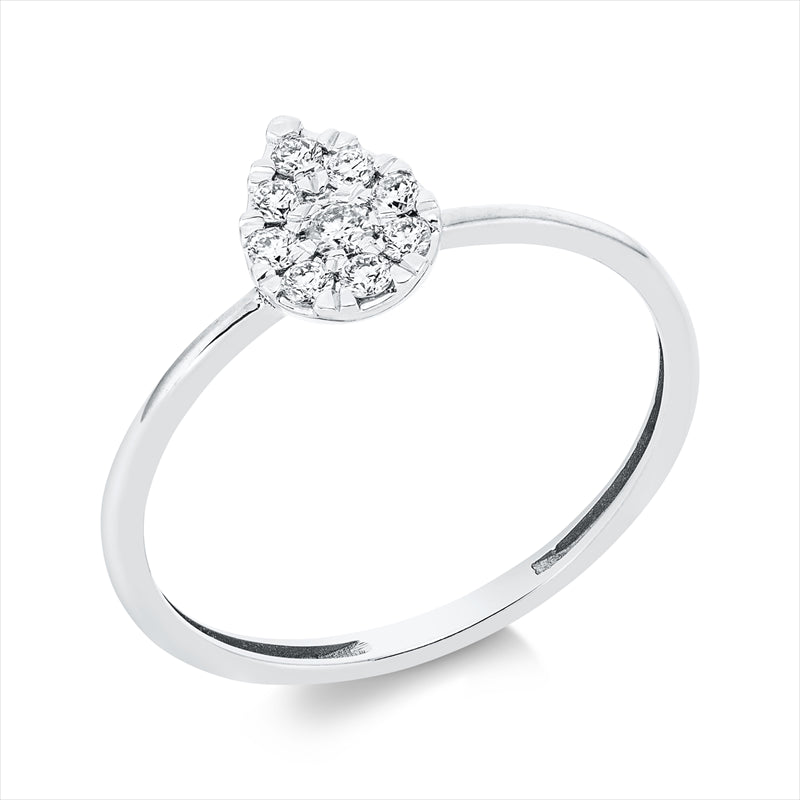 Ring    aus 750/-18 Karat Weißgold mit 9 Diamanten 0