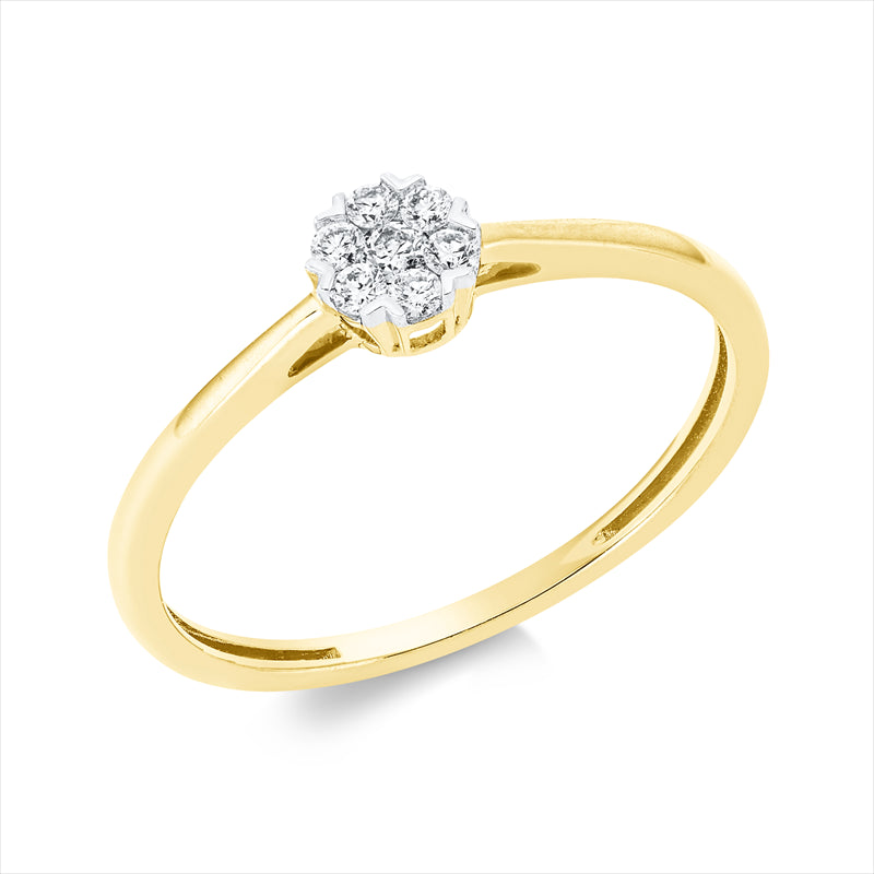 Ring    aus 750/-18 Karat Gelbgold mit 7 Diamanten 0