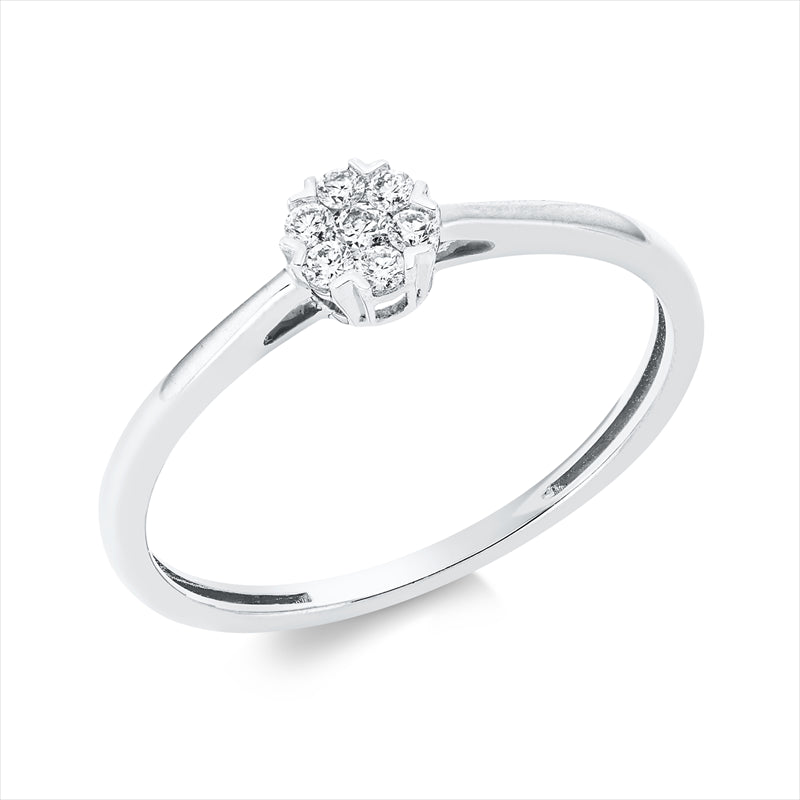 Ring    aus 750/-18 Karat Weißgold mit 7 Diamanten 0