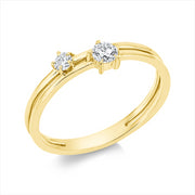 Ring    aus 750/-18 Karat Gelbgold mit 2 Diamanten 0