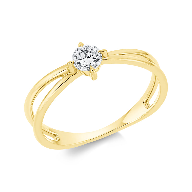 Ring    aus 750/-18 Karat Gelbgold mit 1 Diamant 0