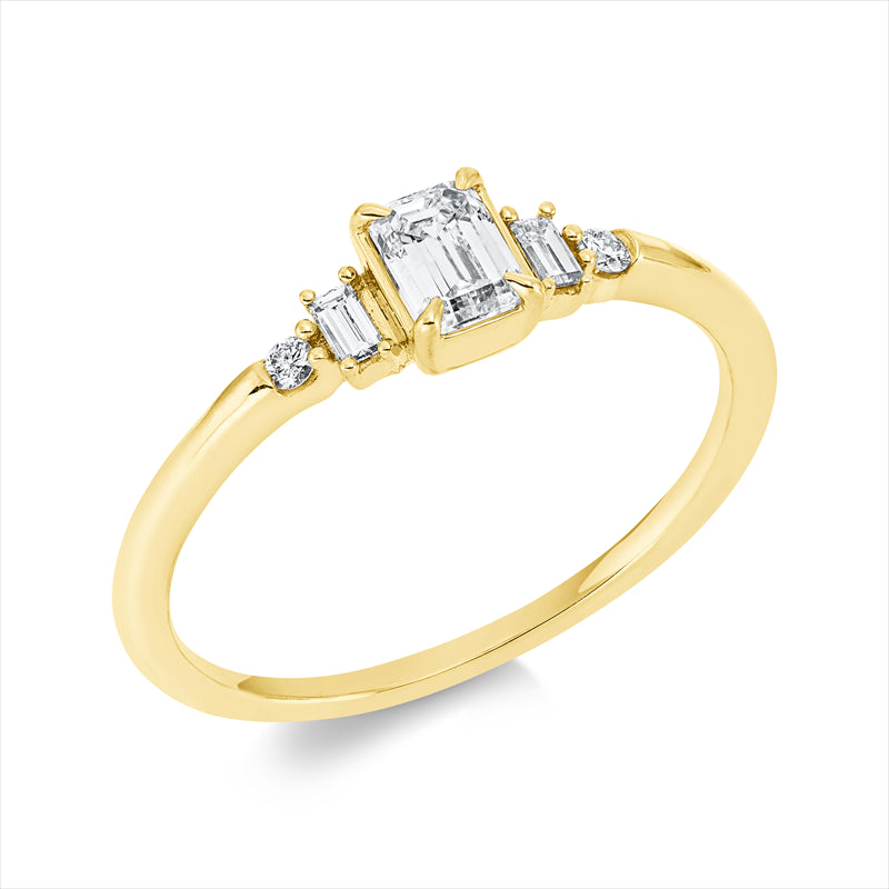 Ring    aus 750/-18 Karat Gelbgold mit 5 Diamanten 0