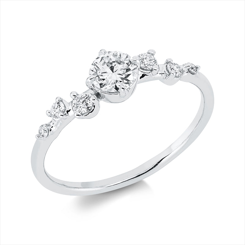 Ring    aus 750/-18 Karat Weißgold mit 7 Diamanten 0