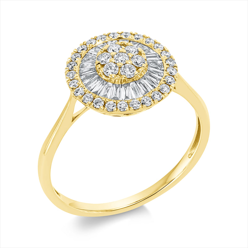 Ring    aus 750/-18 Karat Gelbgold mit 55 Diamanten 0