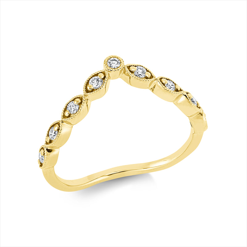 Ring    aus 750/-18 Karat Gelbgold mit 9 Diamanten 0