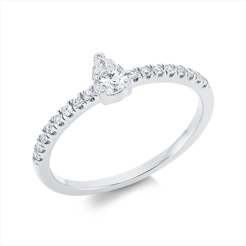 Ring    aus 750/-18 Karat Weißgold mit 17 Diamanten 0