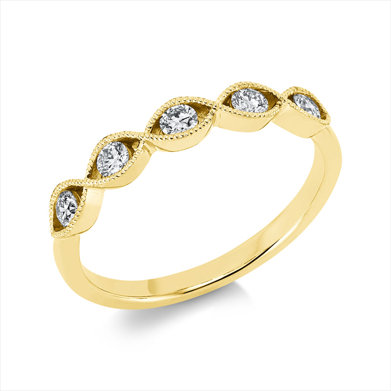 Ring    aus 750/-18 Karat Gelbgold mit 5 Diamanten 0