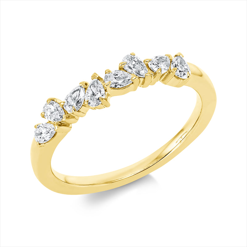 Ring    aus 750/-18 Karat Gelbgold mit 8 Diamanten 0