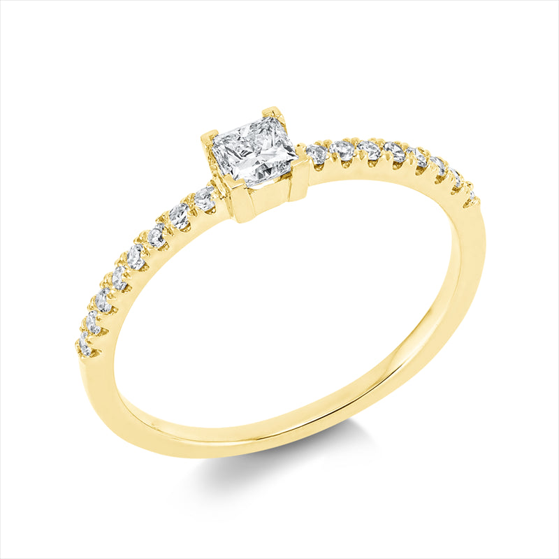 Ring    aus 750/-18 Karat Gelbgold mit 17 Diamanten 0