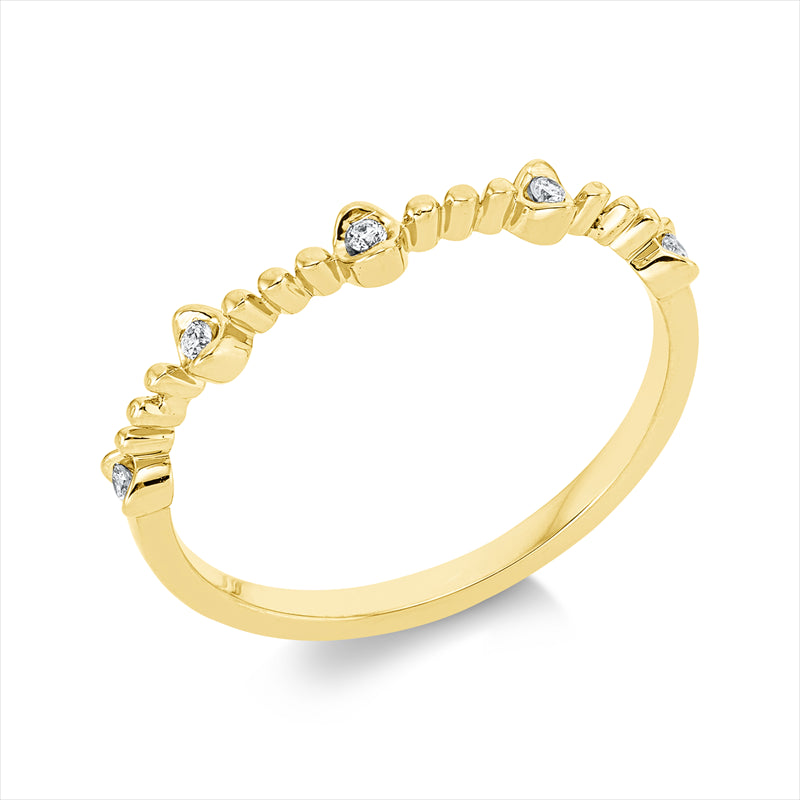 Ring    aus 750/-18 Karat Gelbgold mit 5 Diamanten 0