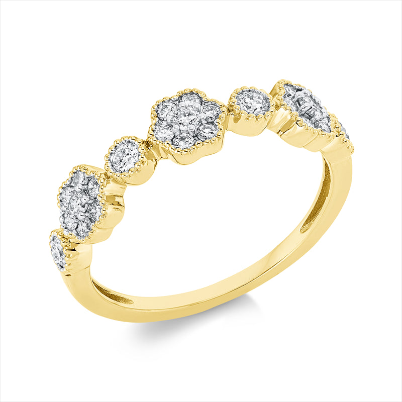 Ring    aus 750/-18 Karat Gelbgold mit 25 Diamanten 0