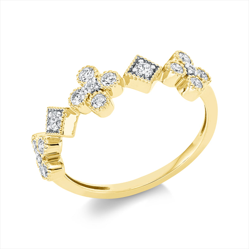 Ring    aus 750/-18 Karat Gelbgold mit 17 Diamanten 0