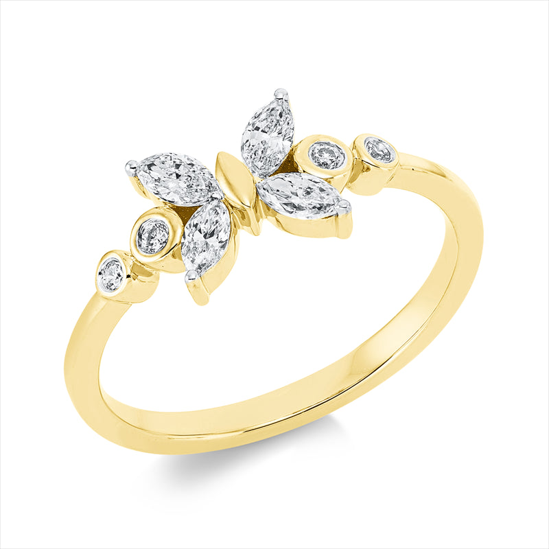 Ring    aus 750/-18 Karat Gelbgold mit 8 Diamanten 0