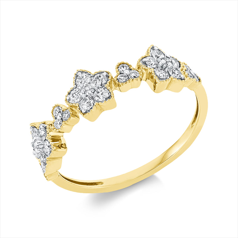 Ring    aus 750/-18 Karat Gelbgold mit 30 Diamanten 0