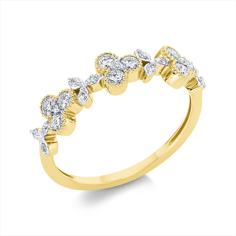 Ring    aus 750/-18 Karat Gelbgold mit 24 Diamanten 0