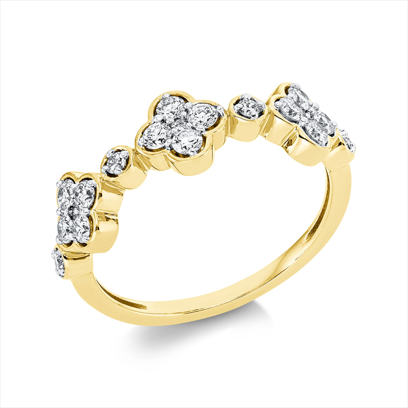 Ring    aus 750/-18 Karat Gelbgold mit 19 Diamanten 0