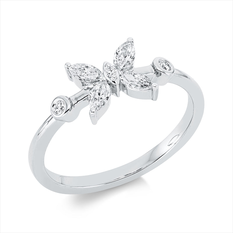 Ring    aus 750/-18 Karat Weißgold mit 7 Diamanten 0