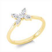 Ring    aus 750/-18 Karat Gelbgold mit 5 Diamanten 0