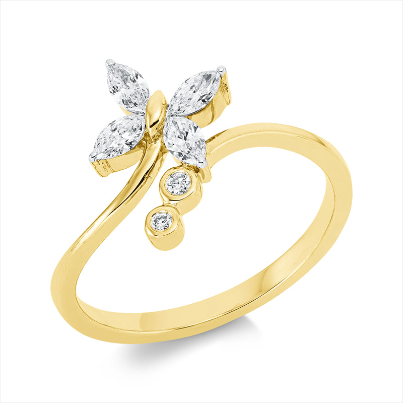 Ring    aus 750/-18 Karat Gelbgold mit 6 Diamanten 0