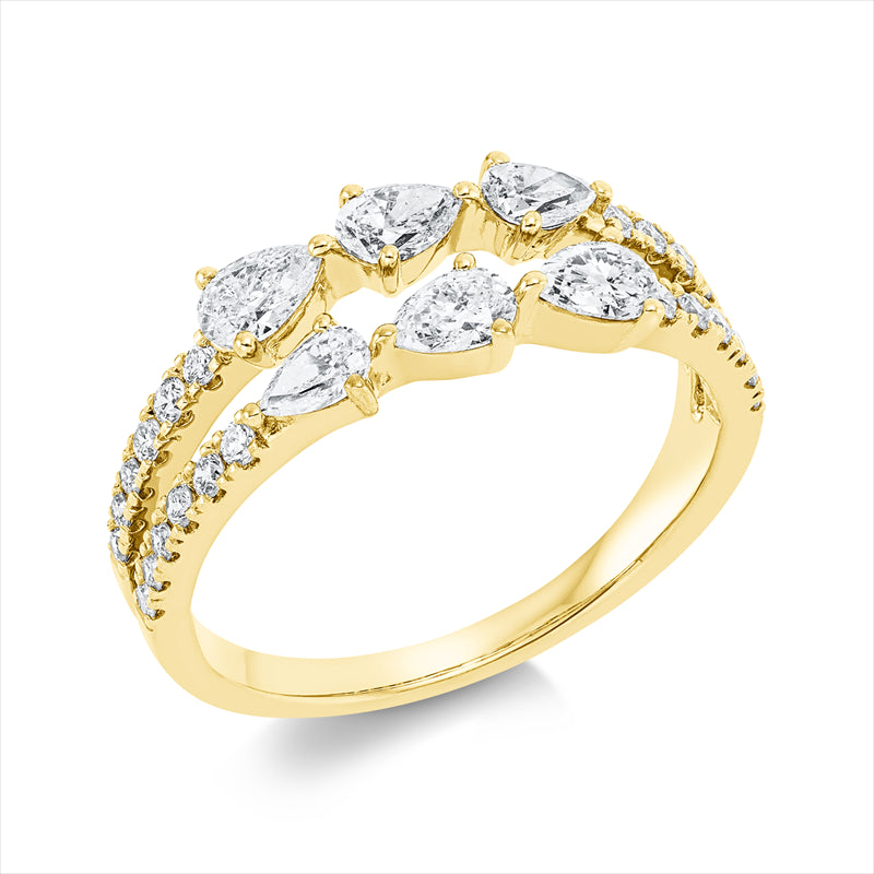 Ring    aus 750/-18 Karat Gelbgold mit 30 Diamanten 1