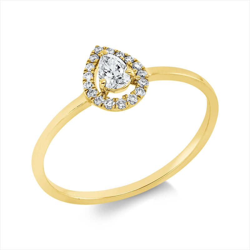 Ring    aus 750/-18 Karat Gelbgold mit 18 Diamanten 0